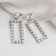 Earrings with pearls "Tenderness" Half rectangle, white color in silver