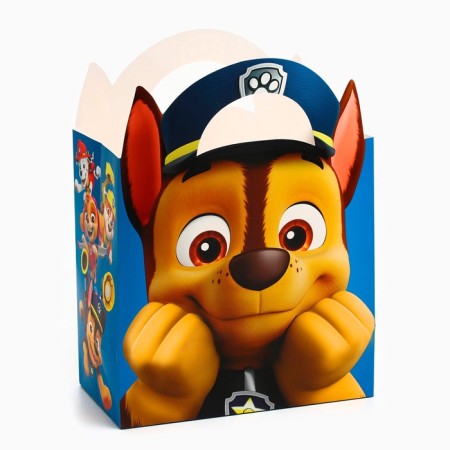 Gift package with packaging paper with silence, 22x22x12 cm, puppy patrol-2