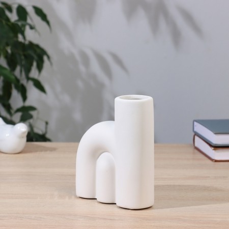VAZA Ceramics Table "Kirste" White, 16x5x13 cm-2