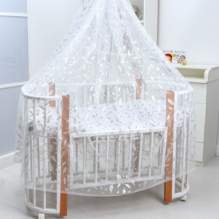 Badakhin for the crib "feathers", without base, rr 165x500 cm, white color-5