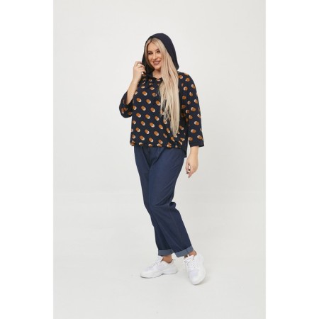 Female T-shirt, size 56, dark blue color-2