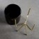 Pot on the stand "cylinder" marble, on a gold stand, 15x8x8cm