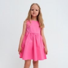 Dress for a girl with kaftan pockets, size 32 (110-116), bright pink color