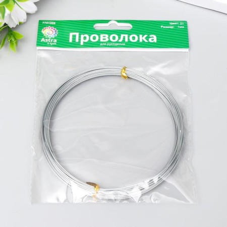 Wire for needlework "Astra" 1 mm, 10 m, dark silver-2
