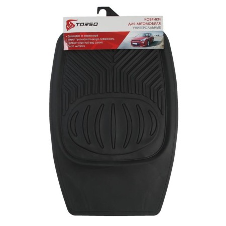 Car mats Torso, rubber, 70x48 cm, 50x48 cm, black, set 4 pcs