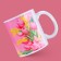 Ceramic mug "March 8" tulips, 320 ml, pink color