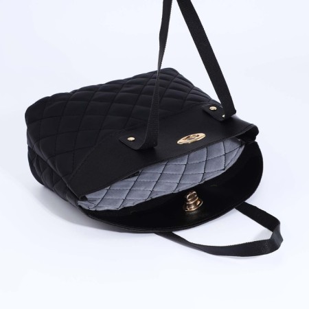 Bag Tout on fasteners, black color-4