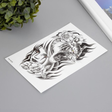Tattoo on the body Black "Predator" 12x19 cm-1