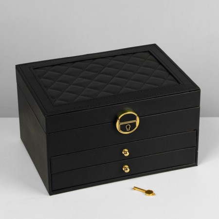 Steam for jewelry "Casket" 3 tiers, 23 × 17 × 13 cm, black color-3