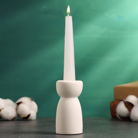 Lund candlestick white sand, 4x4x8cm