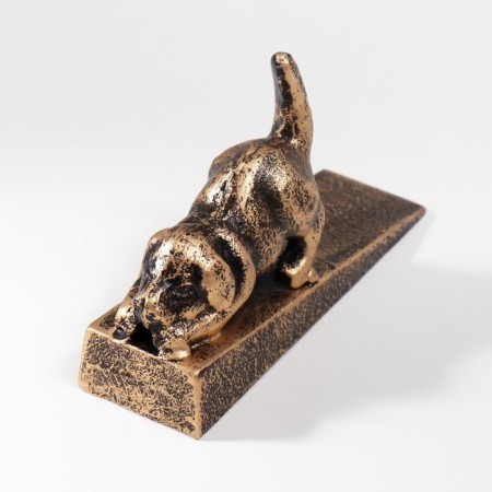 Stopper door cast iron "dog" Golden Patina 10x5x15 cm-1