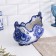 Gzhel fruit "Rook", white-blue, ceramics, 16 × 32 cm,