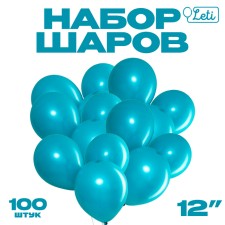 Шар латексный 12", пастель, набор 100 шт., цвет бирюзовый
