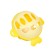 Silicone teether for teeth with a rattle of “fish”, in the case, yellow color, crumb I