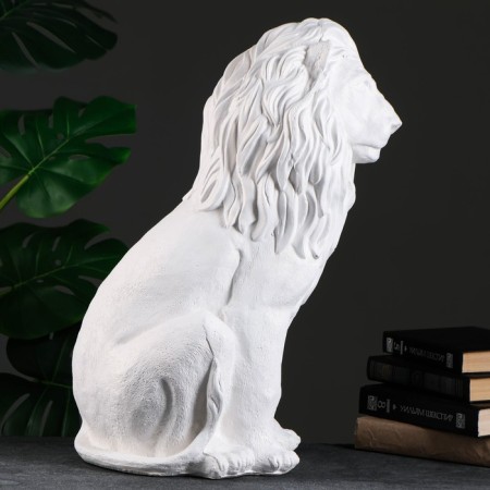 Figure "Sitting Leo" White, 40x25x56cm-1
