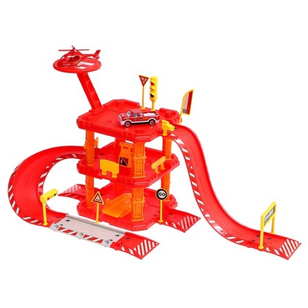 Parking "Fire Station", with a metal machine and helicopter-1