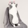 Soft toy "cat" with a blanket, 65 cm, gray color