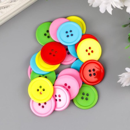 Decorative buttons "Round", plastic, 25 mm, 5 colors, 40 g-2