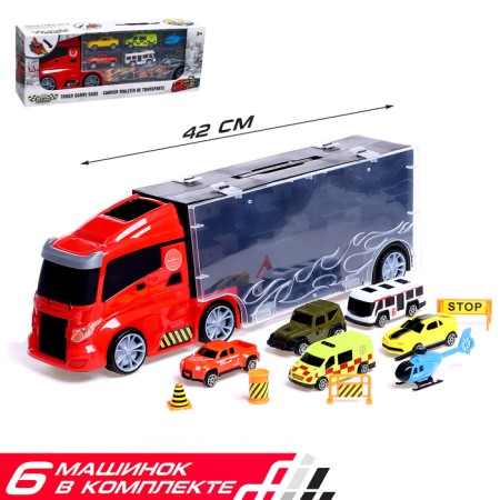Truck "Carrier", included 6 cars and road signs