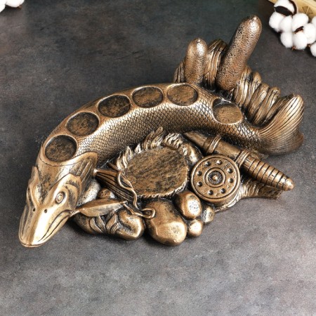 Standing for a bottle "Fish pike" 46x26x22cm, bronze-4