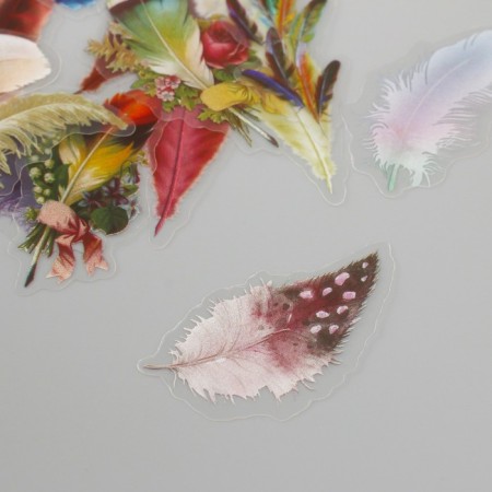 Stickers for creativity PLC PVC "Bright feathers" set 60 pcs 10x14 cm-2