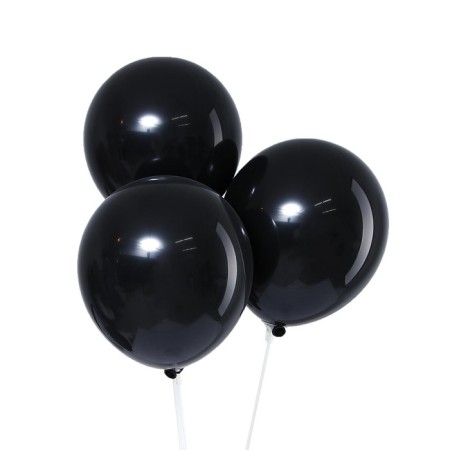 Latex ball 10 ", pastel, set 5 pcs., Black color