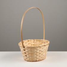 Wicker basket, 30x22 x h13/49cm, bamboo, natural