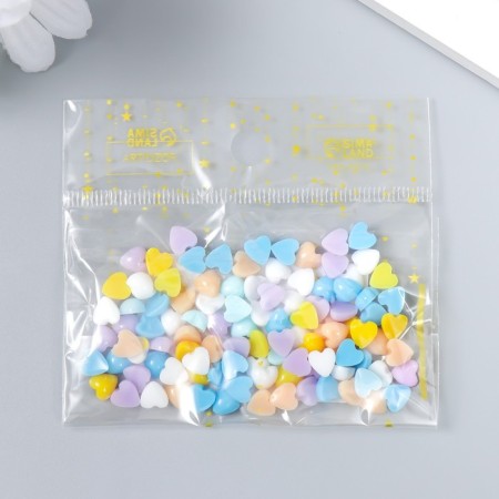 Decor for creativity plastic "Multi -colored hearts" set of 100 pcs 0.6x0.6 cm-3