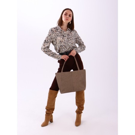 Zipper bag with zipper, gray color-3