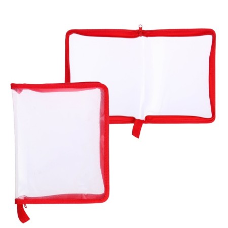 Lightning folder from 3 sides A5, 450MKM, transparent, with red edging