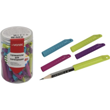 Davente pencil nozzle, 9 x 9 x 60 mm, hexagonal, mix x 4 colors, cardboard box-1