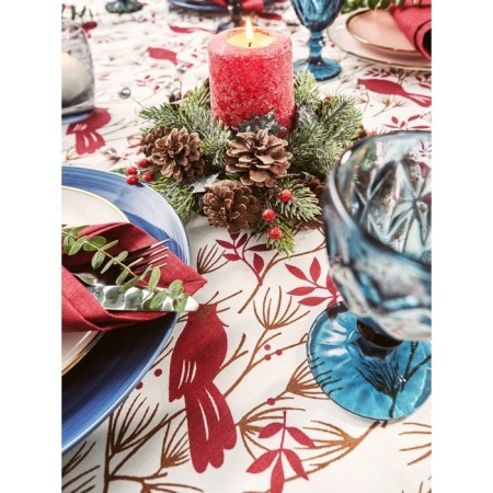 Waxbird tablecloth, size 140x180 cm, red color-3