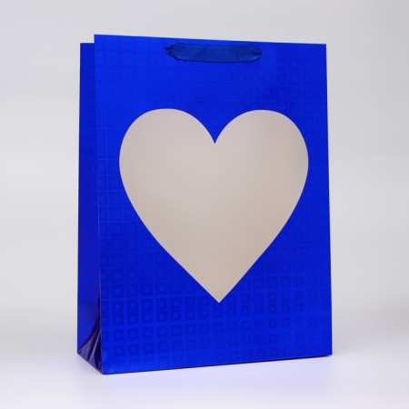 Packet Holography with the window "Heart", "Blue", l 40 x 30 x 13 cm