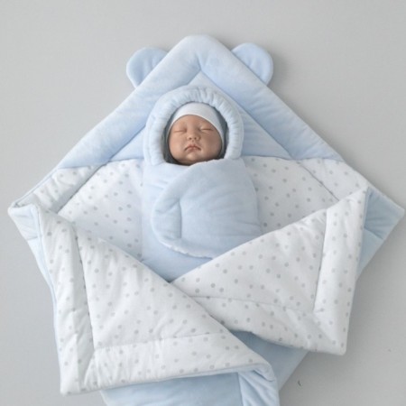 Set for discharge Winter Kinderlitto "Bear", 5 items, height 56-62 cm, blue color-3