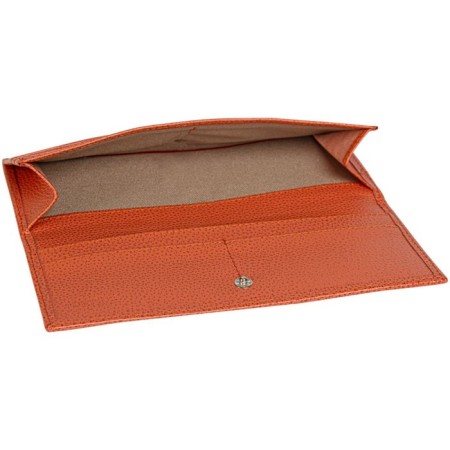 A button wallet, department for bills/cards (4)/trifles, coral color 19.4x8.7x1.5cm-1