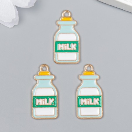 Decor for creativity Metal, enamel "Milk bottle" 2.7x1.3 cm-2