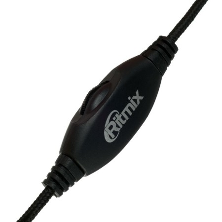 Ritmix RH-555M Gaming headphones, game, full-size, microphone, 3.5mm, 1.8m, black/green-6