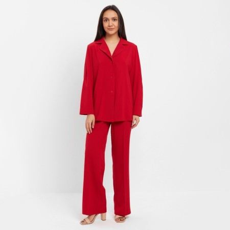 Women's costume (jacket, trousers) minku: Green Trend color red, size 48-2