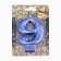 Candle for the Cake "European Giant", a number 9, 7 cm, blue metallic