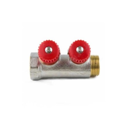 Aquasfera collector 7018-01, 3/4 "x16 mm, 2 outputs, a squeeze with a control valve, 35 mm-4