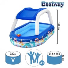 Pool of the inflatable children's sea Captain Family Pool, 213 x 155 x 132 cm, with a canopy, 54370 Bestway