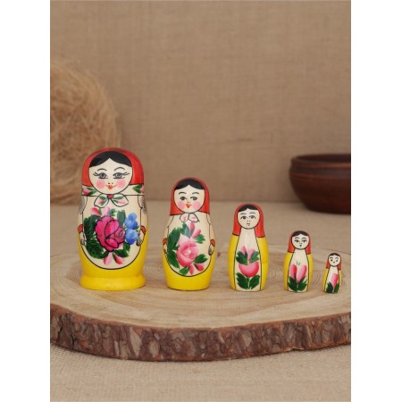 Matryoshka traditional 5 puppet small