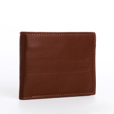 Male purse without fastening, for bills, for cards, brown color