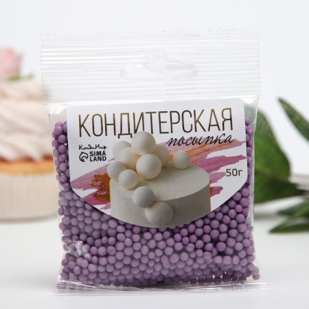 Sprinking confectionery in color glaze "Lilac", 2-5 mm, 50 g-1