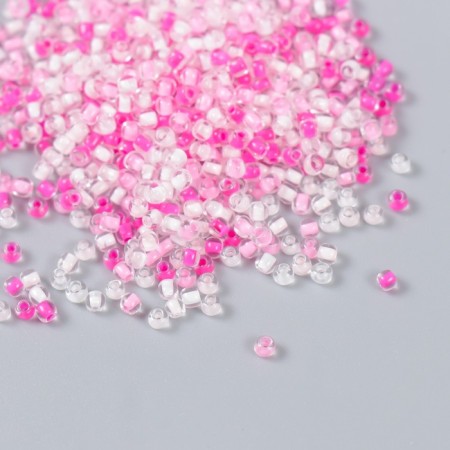 Glass 12/0 "Transparent. Color middle. Pink" 10 g-1