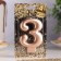 Candle for the Cake "European Giant", a number 3, 7 cm, pink gold