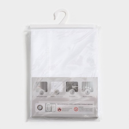 Bathroom curtains, 180 × 180 cm, 12 rings, PEVA, white color-3