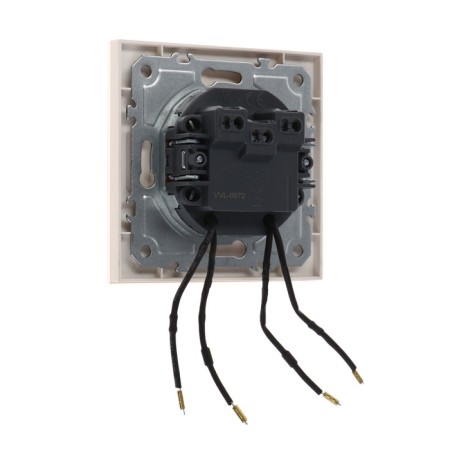 Tot Matte Glass switch, 10 a, 2 cl., With backlight, hidden, glass, beige-4