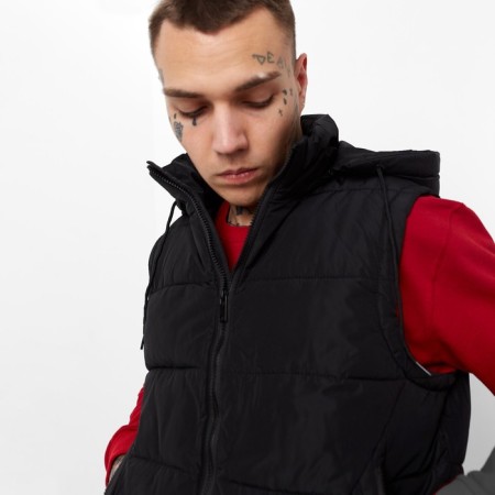 Warm vest of men's, black color, size 50-5