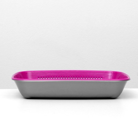 Rounded toilet with a mesh of 33.5 x 25 x 6 cm, Magenta/Gray-3